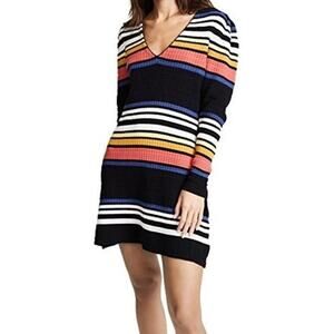 Free People Gidget Sweater Dress Womens Small Striped Knit Long Sleeve Pullover
